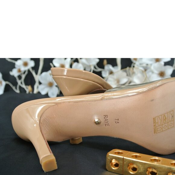 RAYE Nude Leather Ankle Strap High Heel Sandals Size 7.5 - Picture 7 of 11
